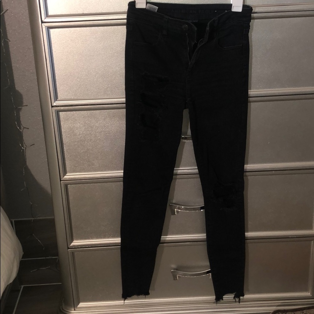 american eagle ripped black jeans